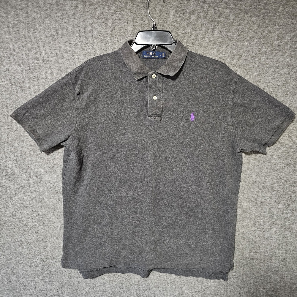 Polo Ralph Lauren Cotton Short Sleeve Polo Shirt Men's Large‎ Gray